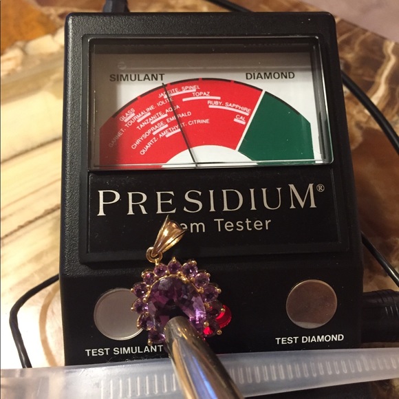 SOLD!!14K Gold 10ctw Amethyst Halo Design Pendant - Picture 6 of 8